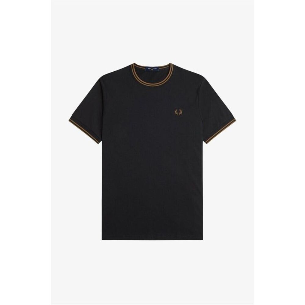 Fred Perry Mens Tipped T-Shirt / Black/Brown
